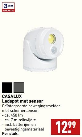 Aanbiedingen Ledspot met sensor - Casalux - Geldig van 11/09/2023 tot 17/09/2023 bij Aldi