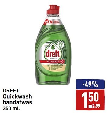 Aanbiedingen Quickwash handafwas - Dreft - Geldig van 11/09/2023 tot 17/09/2023 bij Aldi