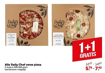 Aanbiedingen Alle daily chef verse pizza - Daily chef - Geldig van 11/09/2023 tot 17/09/2023 bij Coop