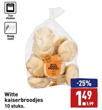 Aanbiedingen Witte kaiserbroodjes - Huismerk - Aldi - Geldig van 11/09/2023 tot 17/09/2023 bij Aldi