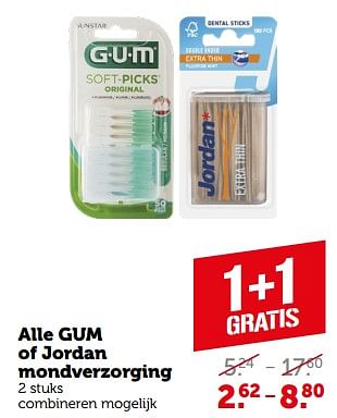 Aanbiedingen Alle gum of jordan mondverzorging - Huismerk - Coop - Geldig van 11/09/2023 tot 17/09/2023 bij Coop