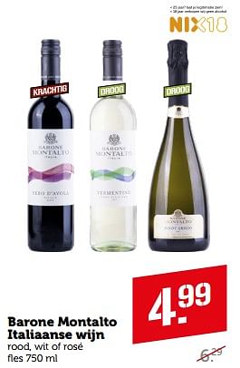 Aanbiedingen Barone montalto italiaanse wijn rood, wit of rosé - Rode wijnen - Geldig van 11/09/2023 tot 17/09/2023 bij Coop