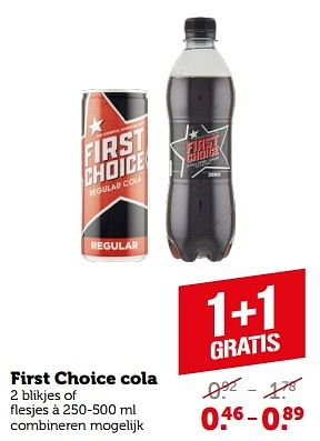Aanbiedingen First choice cola - First choice - Geldig van 11/09/2023 tot 17/09/2023 bij Coop