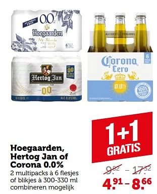 Aanbiedingen Hoegaarden, hertog jan of corona 0.0% - Huismerk - Coop - Geldig van 11/09/2023 tot 17/09/2023 bij Coop