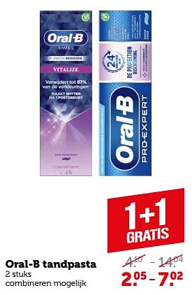 Aanbiedingen Oral-b tandpasta - Oral-B - Geldig van 11/09/2023 tot 17/09/2023 bij Coop
