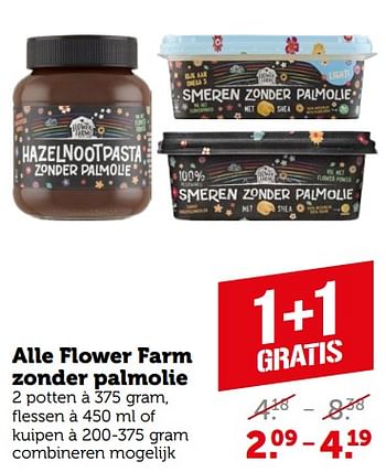Aanbiedingen Alle flower farm zonder palmolie - Flower Farm - Geldig van 11/09/2023 tot 17/09/2023 bij Coop