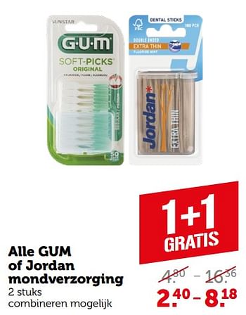 Aanbiedingen Alle gum of jordan mondverzorging - Huismerk - Coop - Geldig van 11/09/2023 tot 17/09/2023 bij Coop