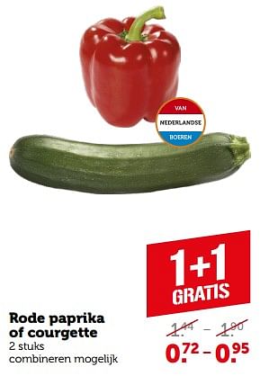 Aanbiedingen Rode paprika of courgette - Huismerk - Coop - Geldig van 11/09/2023 tot 17/09/2023 bij Coop