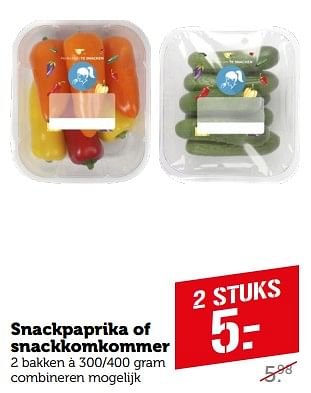 Aanbiedingen Snackpaprika of snackkomkommer - Huismerk - Coop - Geldig van 11/09/2023 tot 17/09/2023 bij Coop