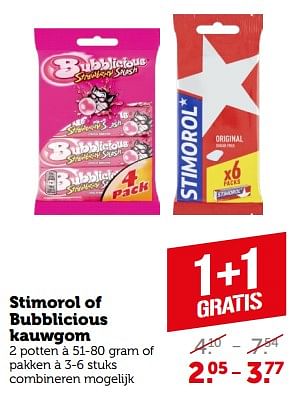 Aanbiedingen Stimorol of bubblicious kauwgom - Huismerk - Coop - Geldig van 11/09/2023 tot 17/09/2023 bij Coop