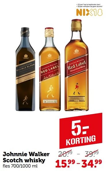 Aanbiedingen Johnnie walker scotch whisky - Johnnie Walker - Geldig van 11/09/2023 tot 17/09/2023 bij Coop