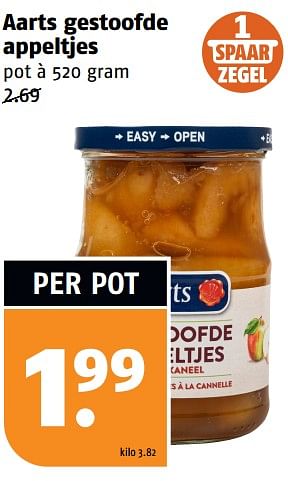 Aanbiedingen Aarts gestoofde appeltjes - Aarts - Geldig van 11/09/2023 tot 17/09/2023 bij Poiesz
