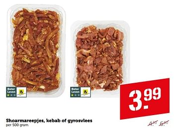 Aanbiedingen Shoarmareepjes, kebab of gyrosvlees - Huismerk - Coop - Geldig van 11/09/2023 tot 17/09/2023 bij Coop