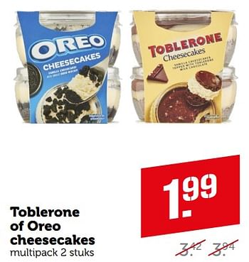 Aanbiedingen Toblerone of oreo cheesecakes - Huismerk - Coop - Geldig van 11/09/2023 tot 17/09/2023 bij Coop