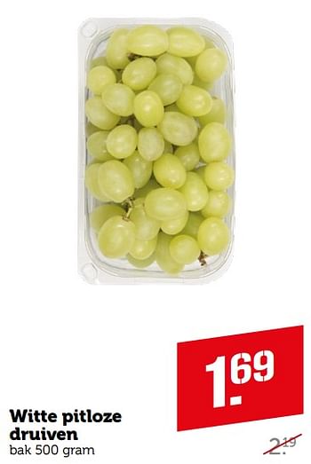 Aanbiedingen Witte pitloze druiven - Huismerk - Coop - Geldig van 11/09/2023 tot 17/09/2023 bij Coop