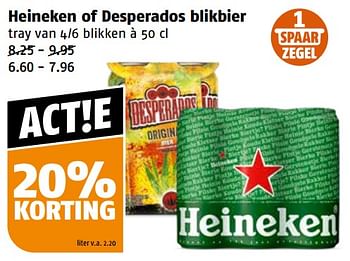 Aanbiedingen Heineken of desperados blikbier - Huismerk Poiesz - Geldig van 11/09/2023 tot 17/09/2023 bij Poiesz