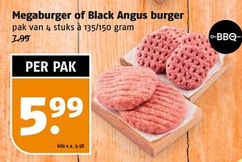 Aanbiedingen Megaburger of black angus burger - Huismerk Poiesz - Geldig van 11/09/2023 tot 17/09/2023 bij Poiesz