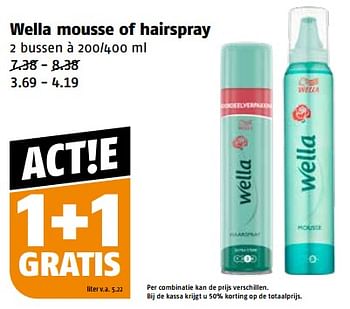Aanbiedingen Wella mousse of hairspray - Wella - Geldig van 11/09/2023 tot 17/09/2023 bij Poiesz