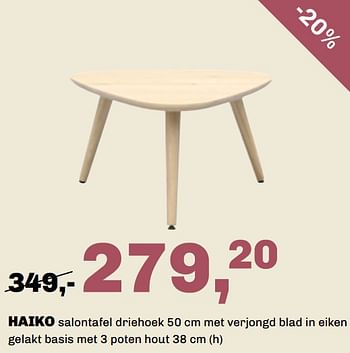 Aanbiedingen Haiko salontafel driehoek - Huismerk - Trendhopper - Geldig van 20/08/2023 tot 24/09/2023 bij Trendhopper