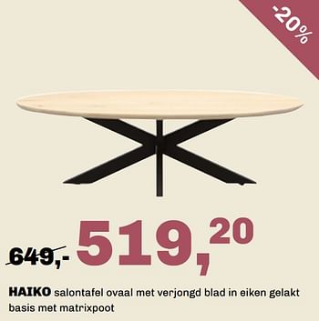 Aanbiedingen Haiko salontafel ovaal - Huismerk - Trendhopper - Geldig van 20/08/2023 tot 24/09/2023 bij Trendhopper