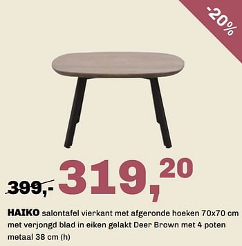 Aanbiedingen Haiko salontafel vierkant - Huismerk - Trendhopper - Geldig van 20/08/2023 tot 24/09/2023 bij Trendhopper