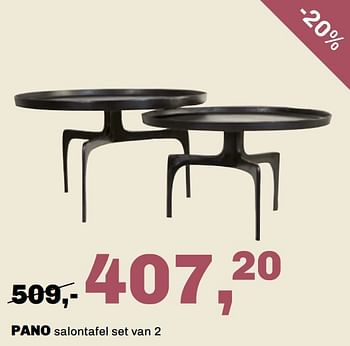 Aanbiedingen Pano salontafel set van 2 - Huismerk - Trendhopper - Geldig van 20/08/2023 tot 24/09/2023 bij Trendhopper