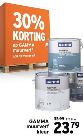 Aanbiedingen Gamma muurverf kleur - Belgian Gourmet - Geldig van 11/09/2023 tot 17/09/2023 bij Gamma