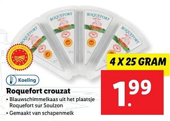 Aanbiedingen Roquefort crouzat - Huismerk - Lidl - Geldig van 11/09/2023 tot 17/09/2023 bij Lidl