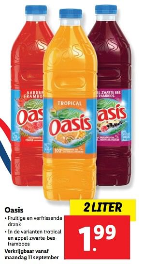 Aanbiedingen Oasis - Oasis - Geldig van 11/09/2023 tot 17/09/2023 bij Lidl