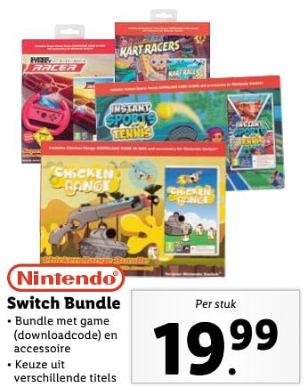 Aanbiedingen Switch bundle - Nintendo - Geldig van 11/09/2023 tot 17/09/2023 bij Lidl