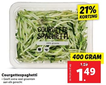 Aanbiedingen Courgettespaghetti - Huismerk - Lidl - Geldig van 11/09/2023 tot 17/09/2023 bij Lidl