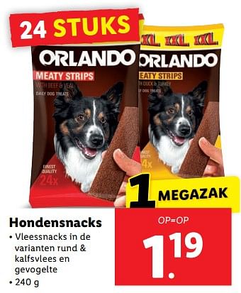 Aanbiedingen Hondensnacks - Orlando - Geldig van 11/09/2023 tot 17/09/2023 bij Lidl