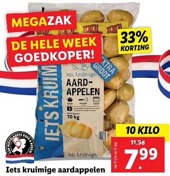 Aanbiedingen Iets kruimige aardappelen - Huismerk - Lidl - Geldig van 11/09/2023 tot 17/09/2023 bij Lidl