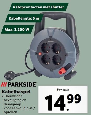 Aanbiedingen Kabelhaspel - Parkside - Geldig van 11/09/2023 tot 17/09/2023 bij Lidl