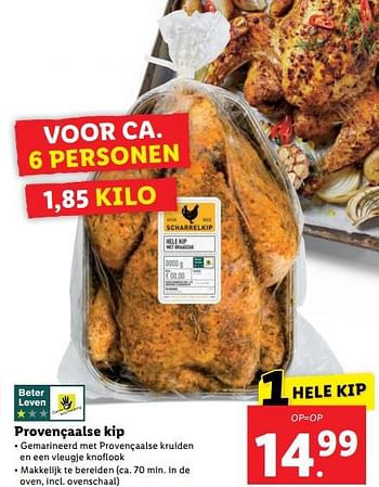 Aanbiedingen Provençaalse kip - Huismerk - Lidl - Geldig van 11/09/2023 tot 17/09/2023 bij Lidl
