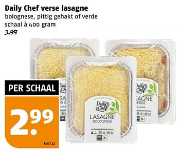 Aanbiedingen Daily chef verse lasagne - Daily chef - Geldig van 11/09/2023 tot 17/09/2023 bij Poiesz