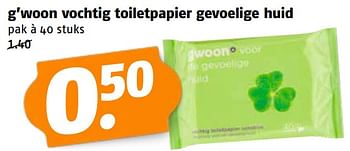Aanbiedingen G’woon vochtig toiletpapier gevoelige huid - G'woon - Geldig van 11/09/2023 tot 17/09/2023 bij Poiesz