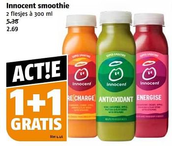Aanbiedingen Innocent smoothie - Innocent - Geldig van 11/09/2023 tot 17/09/2023 bij Poiesz