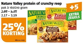 Aanbiedingen Nature valley protein of crunchy reep - Nature Valley  - Geldig van 11/09/2023 tot 17/09/2023 bij Poiesz