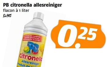 Aanbiedingen Pb citronella allesreiniger - Pb - Geldig van 11/09/2023 tot 17/09/2023 bij Poiesz