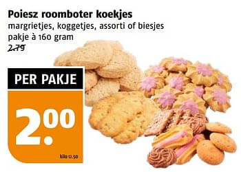 Aanbiedingen Poiesz roomboter koekjes - Huismerk Poiesz - Geldig van 11/09/2023 tot 17/09/2023 bij Poiesz