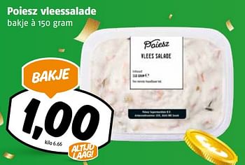 Aanbiedingen Poiesz vleessalade - Huismerk Poiesz - Geldig van 11/09/2023 tot 17/09/2023 bij Poiesz