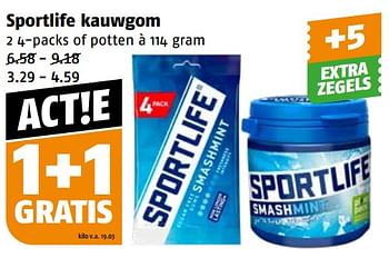 Aanbiedingen Sportlife kauwgom - Sportlife - Geldig van 11/09/2023 tot 17/09/2023 bij Poiesz