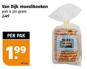 Aanbiedingen Van dijk mueslikoeken - van Dijk - Geldig van 11/09/2023 tot 17/09/2023 bij Poiesz