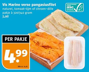 Aanbiedingen Vis marine verse pangasiusfilet - Vismarine - Geldig van 11/09/2023 tot 17/09/2023 bij Poiesz