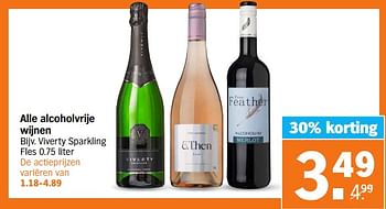 Aanbiedingen Alcoholvrije wijnen viverty sparkling - Schuimwijnen - Geldig van 11/09/2023 tot 17/09/2023 bij Albert Heijn