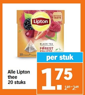 Aanbiedingen Alle lipton thee - Lipton - Geldig van 11/09/2023 tot 17/09/2023 bij Albert Heijn