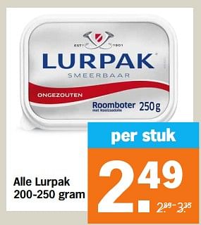 Aanbiedingen Alle lurpak - Lurpak - Geldig van 11/09/2023 tot 17/09/2023 bij Albert Heijn