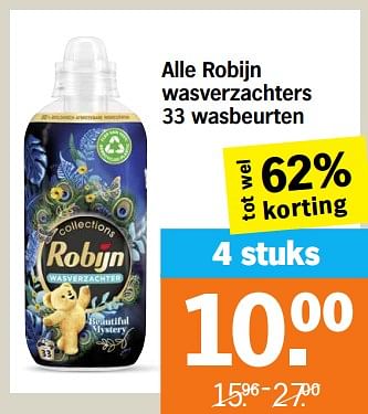 Aanbiedingen Alle robijn wasverzachters - Robijn - Geldig van 11/09/2023 tot 17/09/2023 bij Albert Heijn