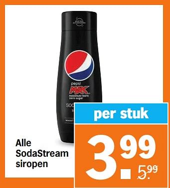 Aanbiedingen Alle sodastream siropen - Sodastream - Geldig van 11/09/2023 tot 17/09/2023 bij Albert Heijn